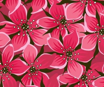 Red Vector Flower Pattern