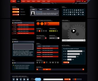 Red With Black Website Template Vector Design