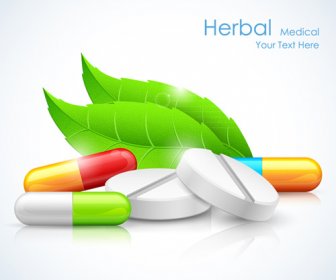 Refreshing Herbal Medical Vector Background