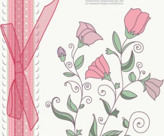 Refreshing Lace With Floral Invitation Cards Vector