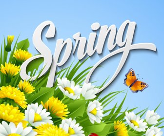 Refreshing Spring Flower Backgrounds Vector