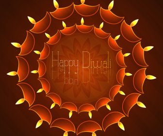 Design De Cartão Religioso Para O Festival De Diwali Com Colorido Vector Design