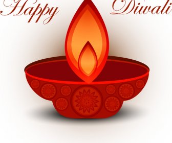 Religious Card Design For Diwali Festival With Colorful Vector Design