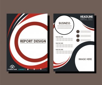 Berichtsvorlagen Kombination Von Kurven Auf Weißem Hintergrund Design