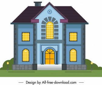 Modello Casa Residenziale Elegante Design Dell'architettura Europea