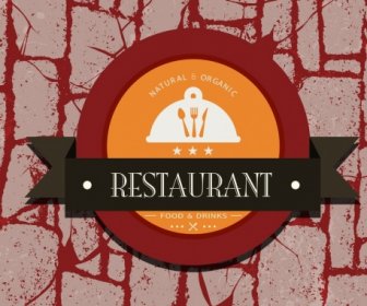 Restaurant Advertising Red Grunge Stone Background Logo Decor