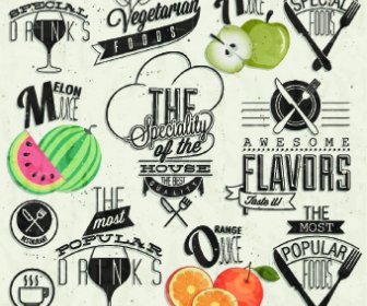 Restaurant And Cafe Logos Design Vector