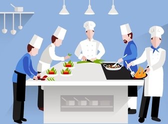 Restaurant Cooking Activities Vector Design In Major White