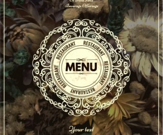 Restaurant Menu Cover Blurs Flower Vector