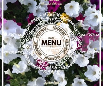 Restaurant Menu Cover Blurs Flower Vector