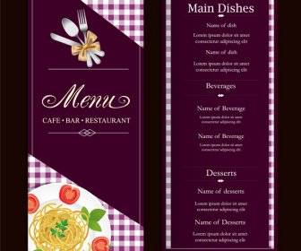 Restaurant-Menü-Design Mit Klassischen Violettem Hintergrund