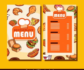 레스토랑 메뉴 템플릿 밝은 다채로운 클래식 장식