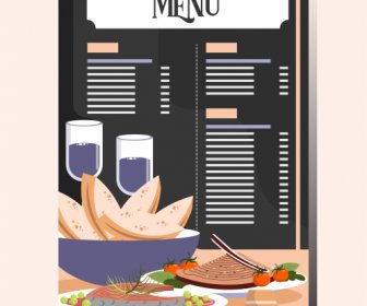 шаблон меню ресторана элегантный эскиз кухни декора