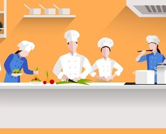 Restaurants Kitchen Activities Design With Chef And Cooks