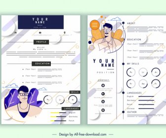 Resume Infographic Template Modern Elegant White Decor