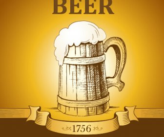เบียร์ย้อนยุคสร้างสรรค์โปสเตอร์เวกเตอร์