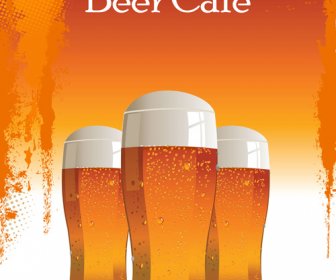 レトロなビール ポスター設計要素ベクトル