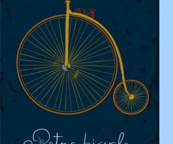 レトロな自転車背景ビッグ ホイールの小さな車輪飾り