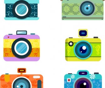 Retro Cameras Collection Various Decoration Types