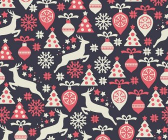 복고풍 크리스마스 원활한 패턴