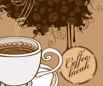 ناقل ملصق الإبداعية القهوة الرجعية
