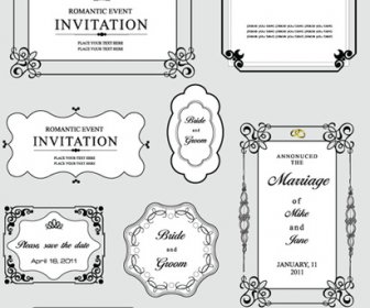 الرجعية ديكور إطارات تصميم المتجهات