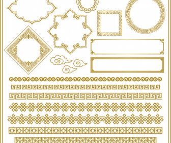 الرجعية ديكور إطارات تصميم المتجهات