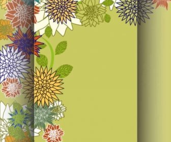 Retro Floral Background Hand Drawing Vector