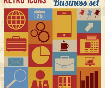 Retro Icons Business Vector