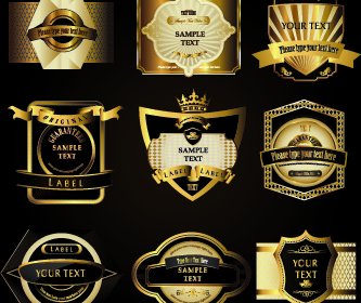 Retro Label Luxury Design Vector