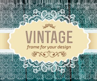 Retro Lace With Wooden Background Vector