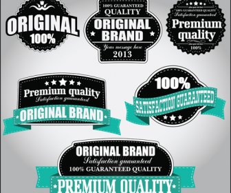 Retro-Premium-Qualität-Label Mit Multifunktionsleiste Vektor