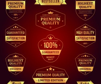 Set Vettoriale Di Retrò Premium Qualità Vendita Etichette
