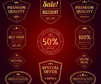Retro Premium Quality Sale Labels Vector Set