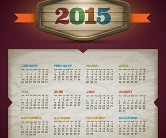 Stile Retrò Calendar15 Grafica Vettoriale