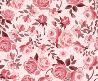 レトロなスタイルのバラのシームレスなパターン ベクトル
