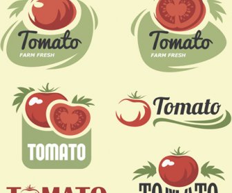 ретро томатный логотипы креативный дизайн вектор