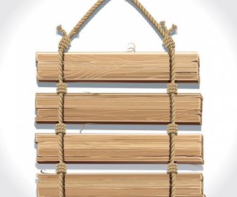 レトロな木製ボード看板デザインのベクトル