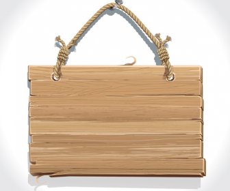 レトロな木製ボード看板デザインのベクトル