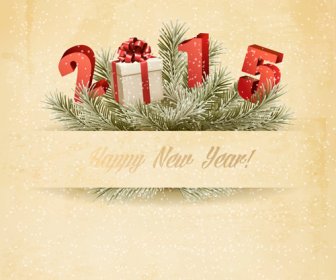 Retro15 Yeni Yıl Tatil Vektör Arka Plan