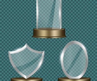 Reward Icons Collection 3d Shiny Transparent Decor