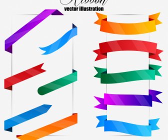 Ribbon Templates Collection Modern Colorful Design
