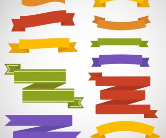 Ribbon Templates Colorful Classical Shapes Design