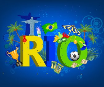 リオ 2016 オリンピック バナー ポスター テンプレート