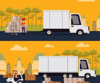 Carretera Logistic Dibujos De Cajas De Camiones MAN Iconos