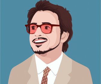 robert downey actor cartoon portrait