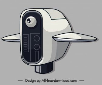 Roboter-Ikone Flugzeug Geformtes Design