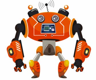 로봇 아이콘 다채로운 현대 모양