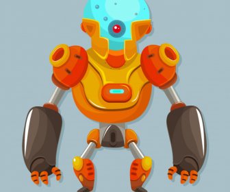 Ikon Robot Penampilan Menakutkan Desain Kontemporer