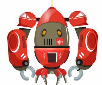 Robot Model Icon Mengkilap Berwarna Desain Modern